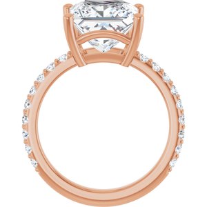 10K Rose Gold 9 mm Square Ring Mounting – image 3