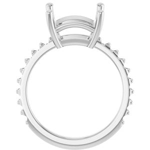 18K White Gold 9 mm Square Ring Mounting – image 4