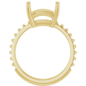 10K Yellow Gold 9 mm Square Ring Mounting – image 4