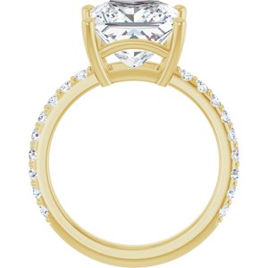 14K Yellow Gold 9 mm Square Ring Mounting – image 3