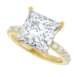 10K Yellow Gold 9 mm Square Ring Mounting – image 8