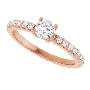 10K Rose Gold 4.4 mm Round Ring Mounting – image 8