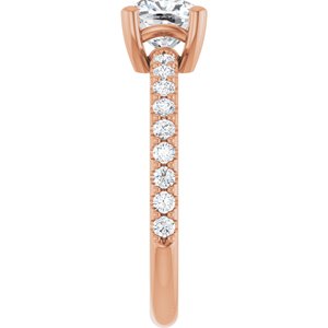 18K Rose Gold 6 mm Cushion Ring Mounting – image 7