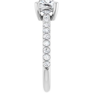 10K White Gold 6 mm Cushion Ring Mounting – image 7