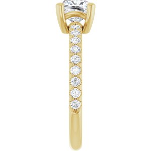 18K Yellow Gold 6 mm Cushion Ring Mounting – image 7