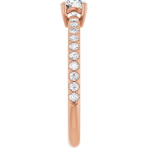 10K Rose Gold 4.4 mm Round Ring Mounting – image 7