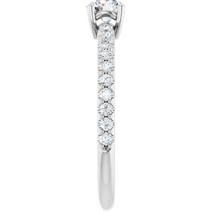 14K X1 White Gold 4.4 mm Round Ring Mounting – image 7