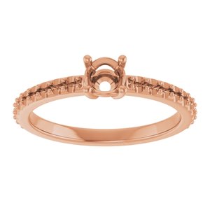 10K Rose Gold 4.4 mm Round Ring Mounting – image 6