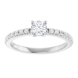 Sterling Silver 4.4 mm Round Ring Mounting – image 5