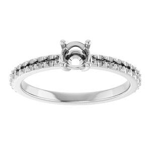 Continuum Sterling Silver 4.4 mm Round Ring Mounting – image 6