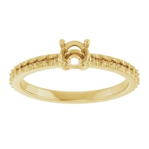 10K Yellow Gold 4.4 mm Round Ring Mounting – image 6