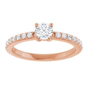 14K Rose Gold 4.4 mm Round Ring Mounting – image 5