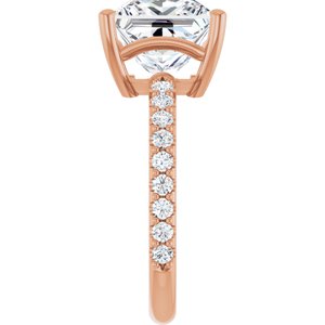 10K Rose Gold 9 mm Square Ring Mounting – image 7