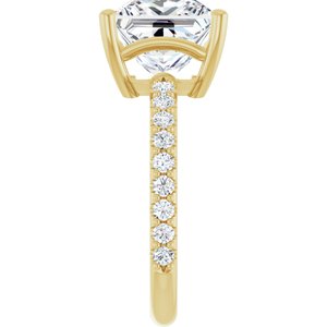 14K Yellow Gold 9 mm Square Ring Mounting – image 7