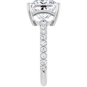 10K White Gold 9 mm Square Ring Mounting – image 7