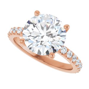 10K Rose Gold 10 mm Round Ring Mounting – image 8