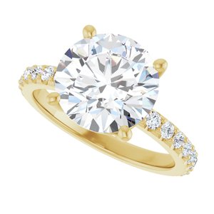 18K Yellow Gold 10 mm Round Ring Mounting – image 8