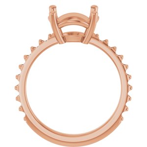 10K Rose Gold 10 mm Round Ring Mounting – image 4