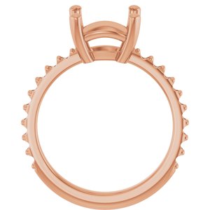 10K Rose Gold 9 mm Cushion Ring Mounting – image 4