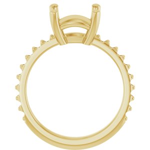 18K Yellow Gold 9 mm Cushion Ring Mounting – image 4