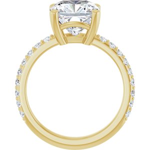 10K Yellow Gold 9 mm Cushion Ring Mounting – image 3