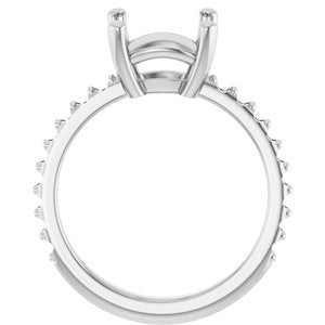 18K White Gold 9 mm Cushion Ring Mounting – image 4