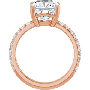 10K Rose Gold 9 mm Cushion Ring Mounting – image 3