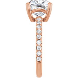 18K Rose Gold 9 mm Cushion Ring Mounting – image 7