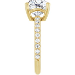 18K Yellow Gold 9 mm Cushion Ring Mounting – image 7