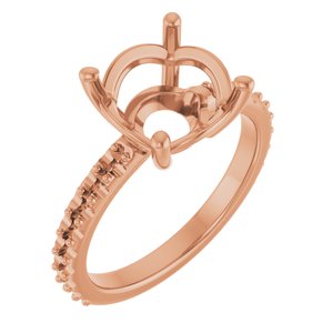 10K Rose Gold 10 mm Round Ring Mounting – image 2