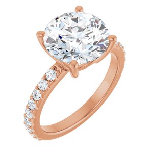 14K Rose Gold 10 mm Round Ring Mounting