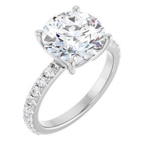18K White Gold 10 mm Round Ring Mounting