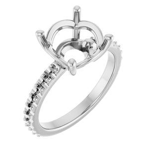 14K White Gold 10 mm Round Ring Mounting – image 2