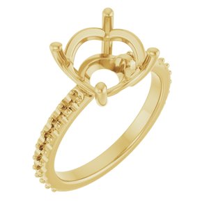 18K Yellow Gold 10 mm Round Ring Mounting – image 2