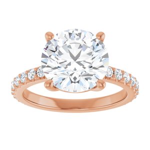 10K Rose Gold 10 mm Round Ring Mounting – image 5