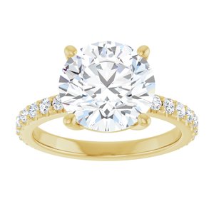 18K Yellow Gold 10 mm Round Ring Mounting – image 5