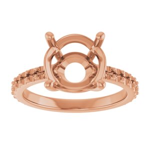 14K Rose Gold 10 mm Round Ring Mounting – image 6
