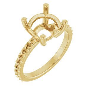 10K Yellow Gold 9 mm Cushion Ring Mounting – image 2