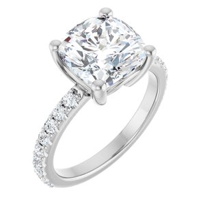 Platinum 9 mm Cushion Ring Mounting