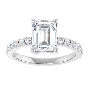 Platinum 8x6 mm Emerald Ring Mounting – image 5