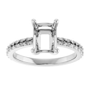 Sterling Silver 8x6 mm Emerald Ring Mounting – image 6