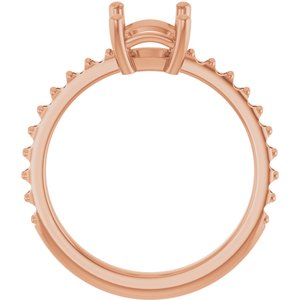 10K Rose Gold 8x6 mm Emerald Ring Mounting – image 4