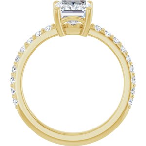 10K Yellow Gold 8x6 mm Emerald Ring Mounting – image 3