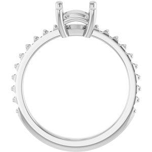 Platinum 8x6 mm Emerald Ring Mounting – image 4