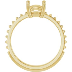 14K Yellow Gold 8x6 mm Emerald Ring Mounting – image 4