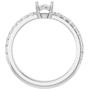 Platinum 5.2 mm Round 1/3 CTW Natural Diamond Semi-Set Ring – image 4