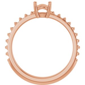 14K Rose Gold 5.2 mm Round Ring Mounting – image 4