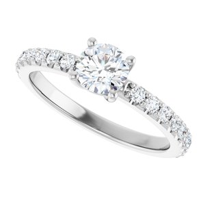 18K White Gold 5.2 mm Round Ring Mounting – image 8