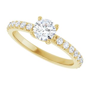 14K Yellow Gold 5.2 mm Round Ring Mounting – image 8