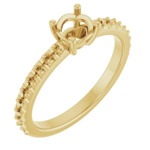 18K Yellow Gold 5.2 mm Round Ring Mounting – image 2